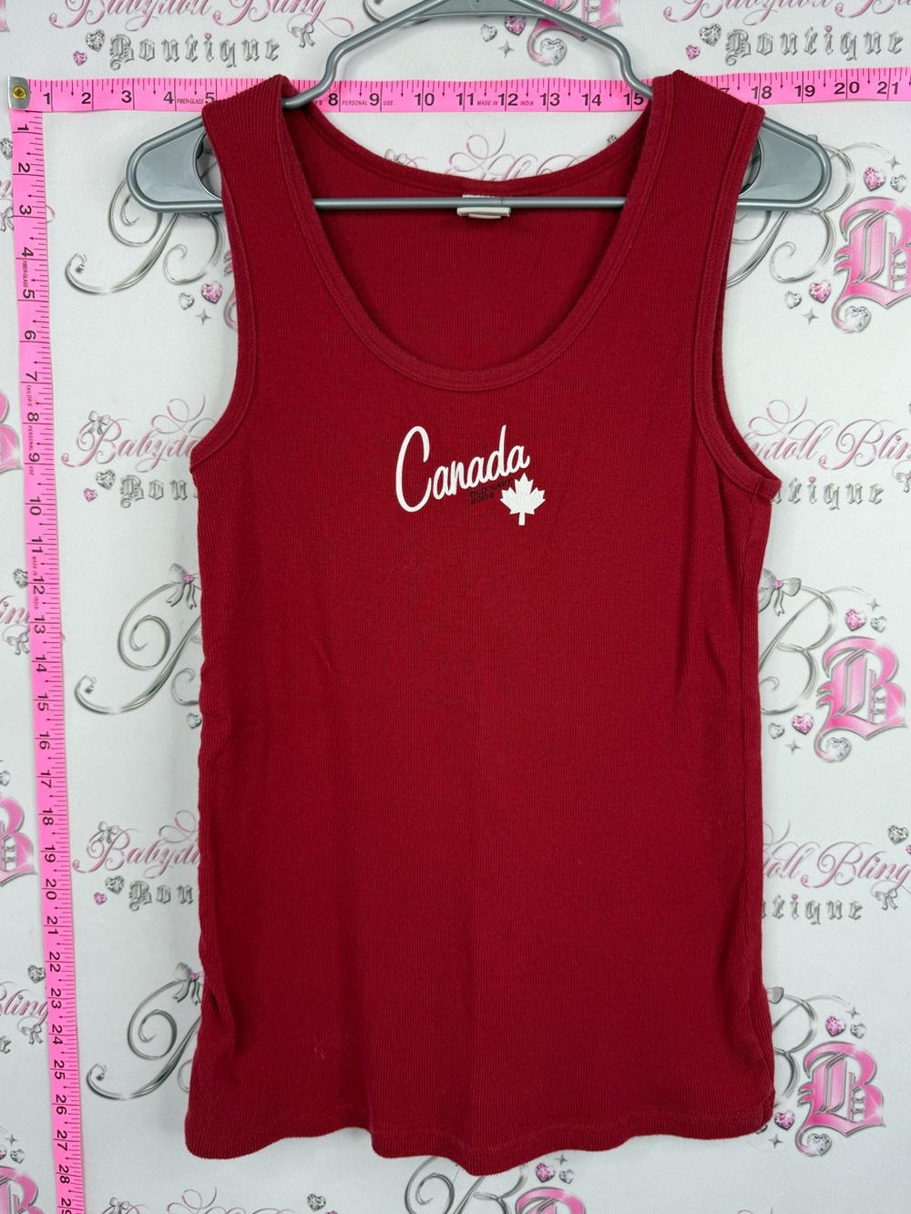 Old Navy tank top Red Canada Tank with Maple Leaf Graphic